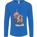 Knights Templar on a Horse Mens Long Sleeve T-Shirt Royal Blue