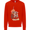 Knights Templar on a Horse Mens Sweatshirt Jumper Bright Red