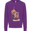 Knights Templar on a Horse Mens Sweatshirt Jumper Purple