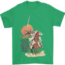 Knights Templar on a Horse Mens T-Shirt Cotton Gildan Irish Green