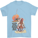 Knights Templar on a Horse Mens T-Shirt Cotton Gildan Light Blue