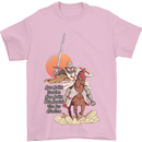Knights Templar on a Horse Mens T-Shirt Cotton Gildan Light Pink