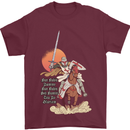 Knights Templar on a Horse Mens T-Shirt Cotton Gildan Maroon