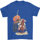 Knights Templar on a Horse Mens T-Shirt Cotton Gildan Royal Blue