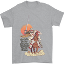 Knights Templar on a Horse Mens T-Shirt Cotton Gildan Sports Grey