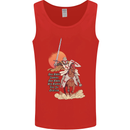 Knights Templar on a Horse Mens Vest Tank Top Red
