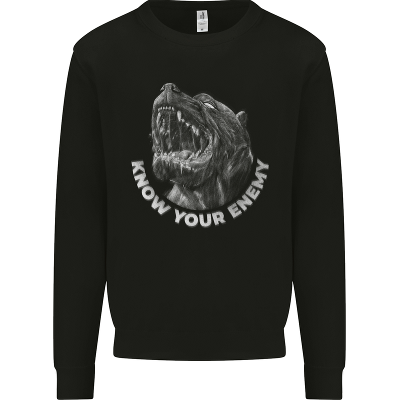 Know Your Enemy Staffy Staffordshire Terrier Kids Sweatshirt Jumper Black