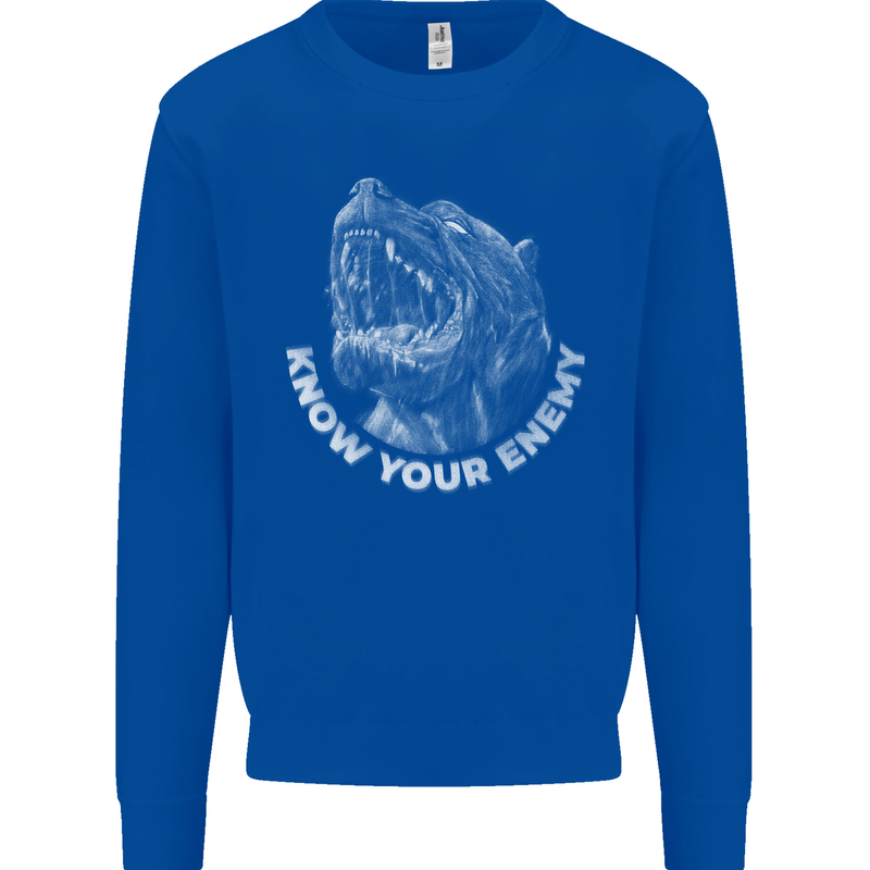 Know Your Enemy Staffy Staffordshire Terrier Kids Sweatshirt Jumper Royal Blue