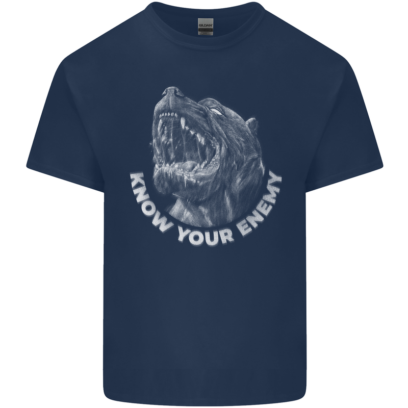 Know Your Enemy Staffy Staffordshire Terrier Kids T-Shirt Childrens Navy Blue