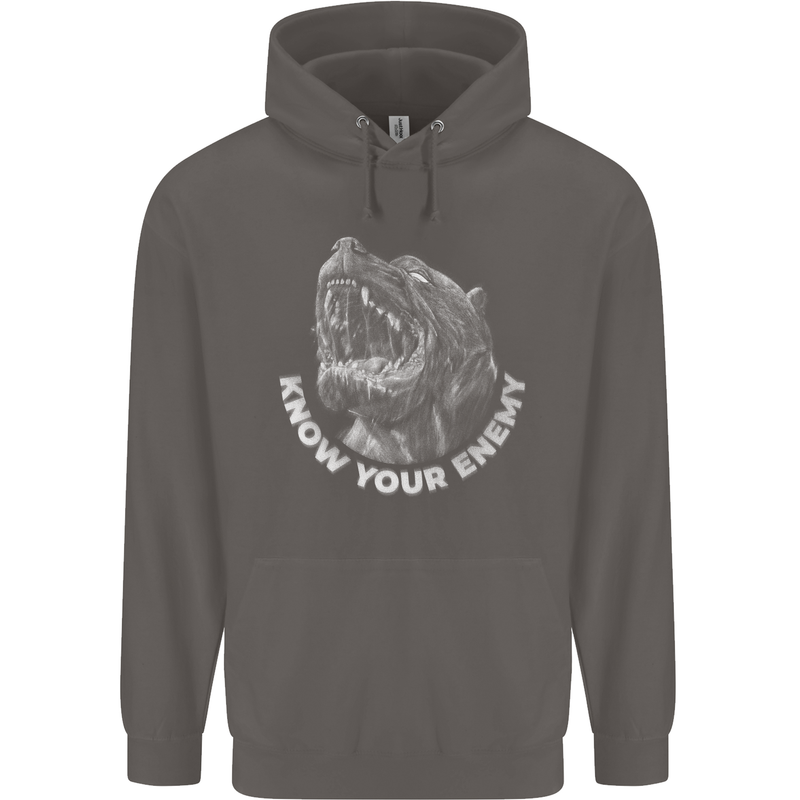 Know Your Enemy Staffy Staffordshire Terrier Mens 80% Cotton Hoodie Charcoal