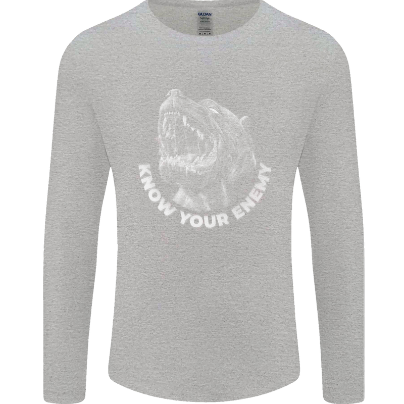 Know Your Enemy Staffy Staffordshire Terrier Mens Long Sleeve T-Shirt Sports Grey