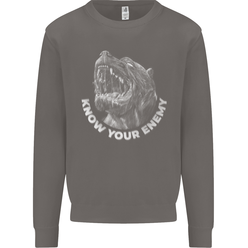 Know Your Enemy Staffy Staffordshire Terrier Mens Sweatshirt Jumper Charcoal