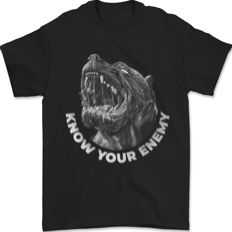 Know Your Enemy Staffy Staffordshire Terrier Mens T-Shirt 100% Cotton Black