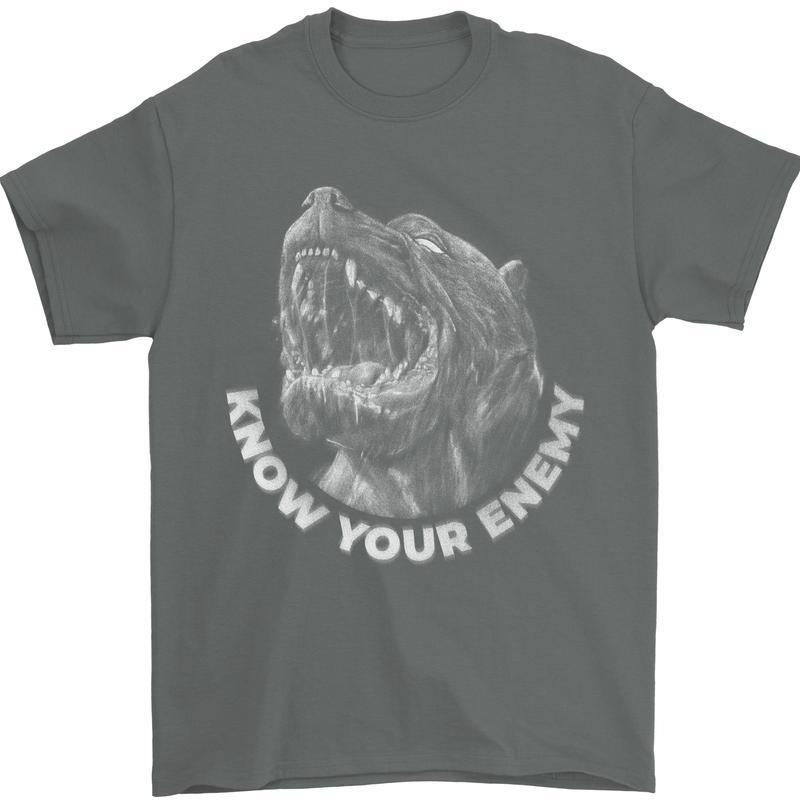 Know Your Enemy Staffy Staffordshire Terrier Mens T-Shirt 100% Cotton Charcoal