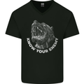 Know Your Enemy Staffy Staffordshire Terrier Mens V-Neck Cotton T-Shirt Black