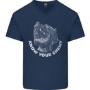 Know Your Enemy Staffy Staffordshire Terrier Mens V-Neck Cotton T-Shirt Navy Blue