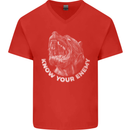 Know Your Enemy Staffy Staffordshire Terrier Mens V-Neck Cotton T-Shirt Red