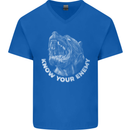 Know Your Enemy Staffy Staffordshire Terrier Mens V-Neck Cotton T-Shirt Royal Blue