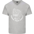 Know Your Enemy Staffy Staffordshire Terrier Mens V-Neck Cotton T-Shirt Sports Grey