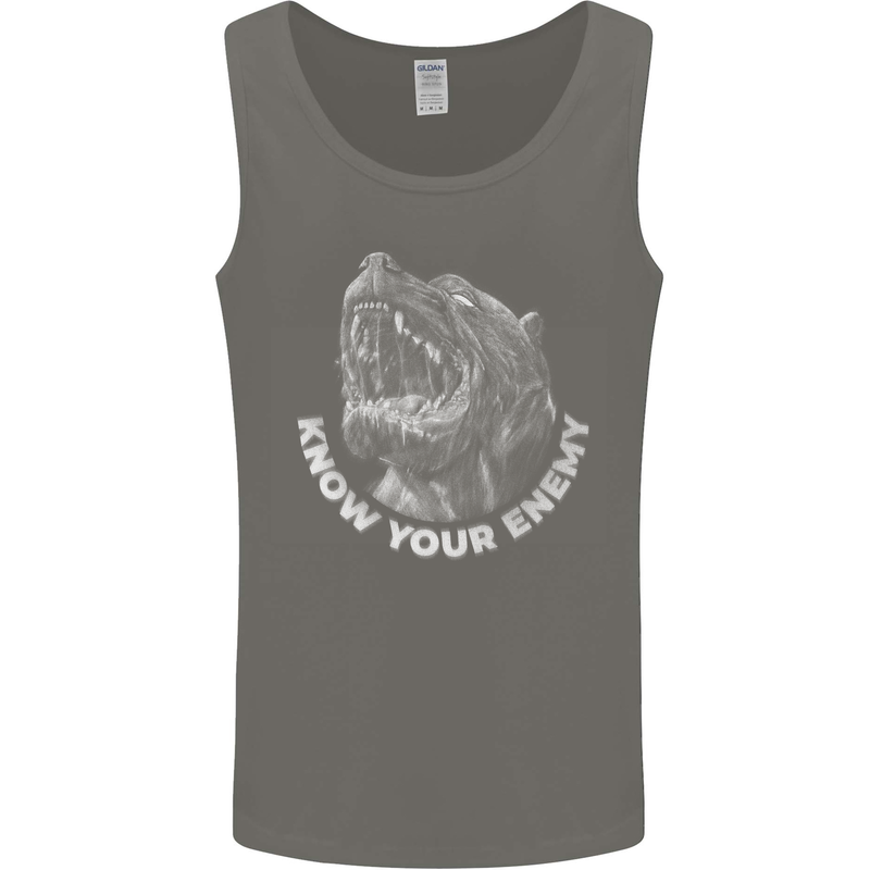Know Your Enemy Staffy Staffordshire Terrier Mens Vest Tank Top Charcoal