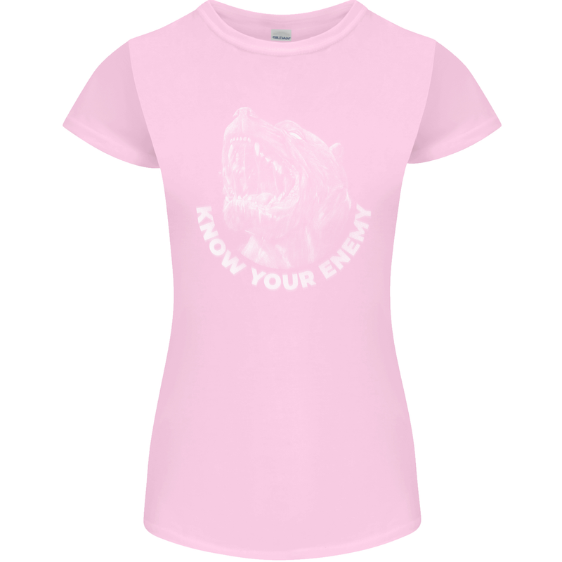 Know Your Enemy Staffy Staffordshire Terrier Womens Petite Cut T-Shirt Light Pink