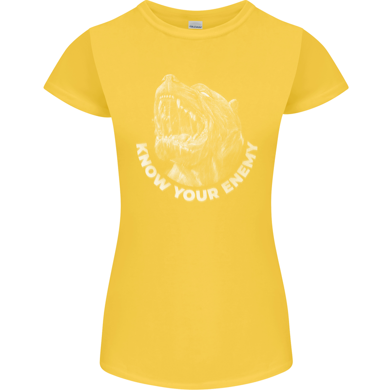 Know Your Enemy Staffy Staffordshire Terrier Womens Petite Cut T-Shirt Yellow