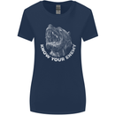 Know Your Enemy Staffy Staffordshire Terrier Womens Wider Cut T-Shirt Navy Blue