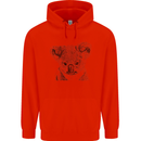 Koala Bear Sketch Ecology Environment Childrens Kids Hoodie Bright Red