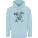 Koala Bear Sketch Ecology Environment Childrens Kids Hoodie Light Blue