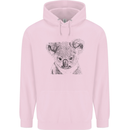 Koala Bear Sketch Ecology Environment Childrens Kids Hoodie Light Pink