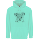 Koala Bear Sketch Ecology Environment Childrens Kids Hoodie Peppermint