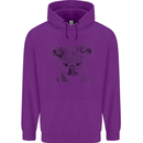 Koala Bear Sketch Ecology Environment Childrens Kids Hoodie Purple