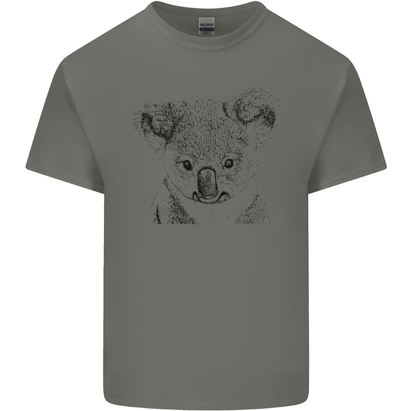 Koala Bear Sketch Ecology Environment Kids T-Shirt Childrens Charcoal