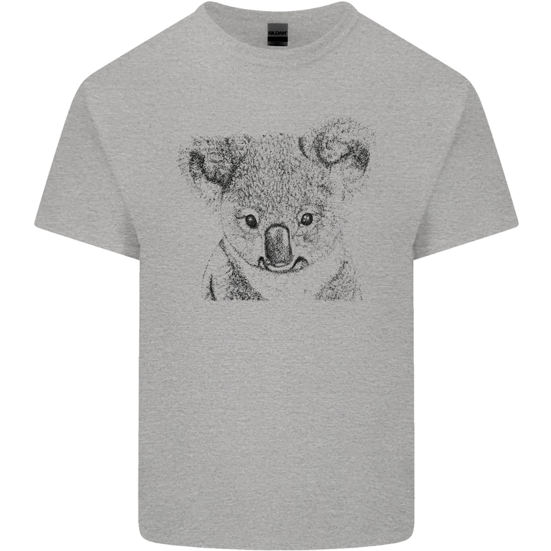 Koala Bear Sketch Ecology Environment Kids T-Shirt Childrens Sports Grey