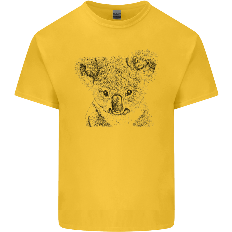 Koala Bear Sketch Ecology Environment Kids T-Shirt Childrens Yellow