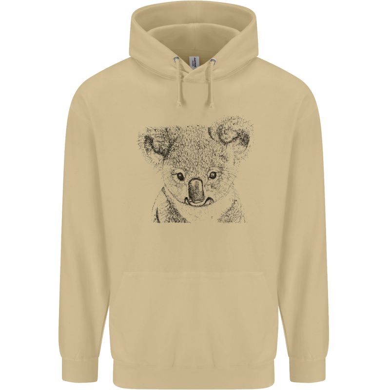 Koala Bear Sketch Ecology Environment Mens 80% Cotton Hoodie Sand