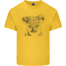 Koala Bear Sketch Ecology Environment Mens Cotton T-Shirt Tee Top Yellow