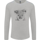 Koala Bear Sketch Ecology Environment Mens Long Sleeve T-Shirt Sports Grey