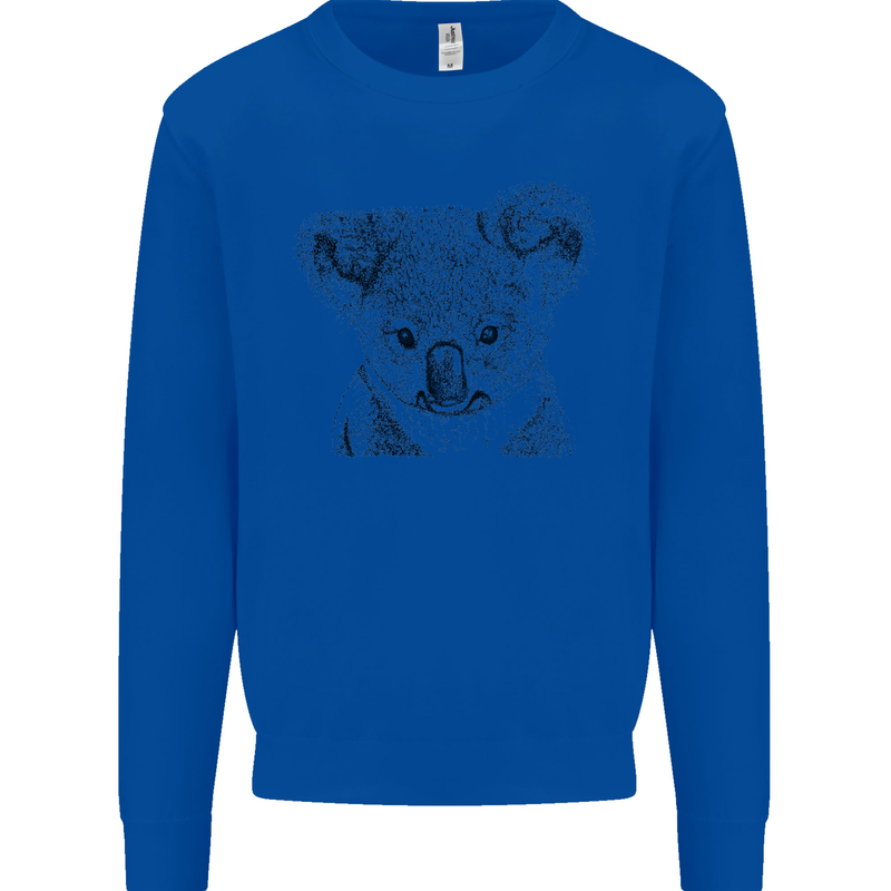Koala Bear Sketch Ecology Environment Mens Sweatshirt Jumper Royal Blue