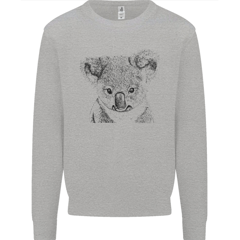 Koala Bear Sketch Ecology Environment Mens Sweatshirt Jumper Sports Grey
