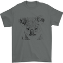 Koala Bear Sketch Ecology Environment Mens T-Shirt Cotton Gildan Charcoal