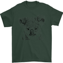Koala Bear Sketch Ecology Environment Mens T-Shirt Cotton Gildan Forest Green