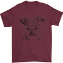 Koala Bear Sketch Ecology Environment Mens T-Shirt Cotton Gildan Maroon