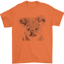 Koala Bear Sketch Ecology Environment Mens T-Shirt Cotton Gildan Orange