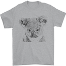 Koala Bear Sketch Ecology Environment Mens T-Shirt Cotton Gildan Sports Grey