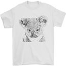 Koala Bear Sketch Ecology Environment Mens T-Shirt Cotton Gildan White