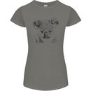 Koala Bear Sketch Ecology Environment Womens Petite Cut T-Shirt Charcoal