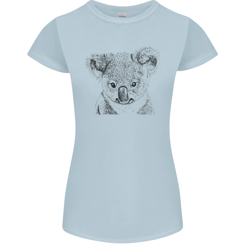 Koala Bear Sketch Ecology Environment Womens Petite Cut T-Shirt Light Blue