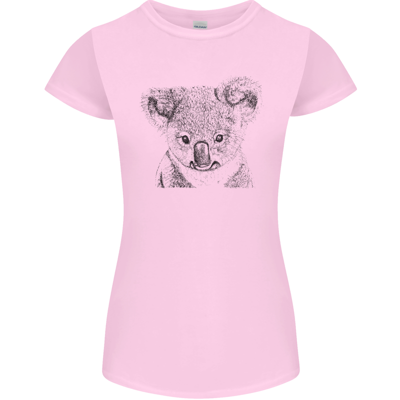 Koala Bear Sketch Ecology Environment Womens Petite Cut T-Shirt Light Pink
