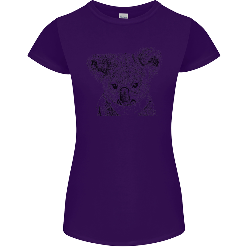 Koala Bear Sketch Ecology Environment Womens Petite Cut T-Shirt Purple